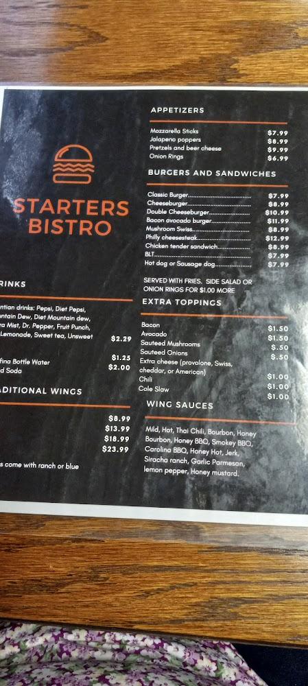 Starters Bistro Menu image 1
